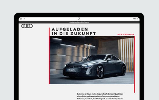 Zukunftsaussicht. Mit E-Mobilität von Audi